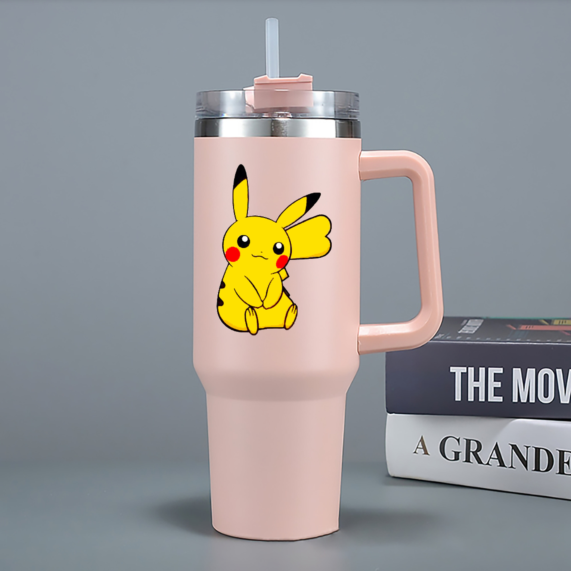 （画像用） ポケットモンスター Pokémon 1200mL車用タンブラー - クリスタルステッカー（プラスチックストロー付き）
